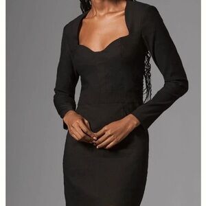 Anthropologie Black Long Sleeve Mini Dress